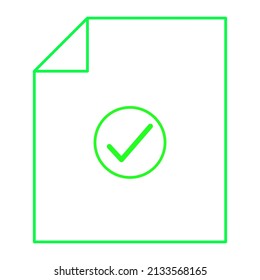 Flat icon with paper check mark. paper check mark. Tick icon. Vector illustration. stock image. 