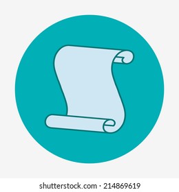 Flat icon, paper scroll. Flat design style modern vector illustration. Isolated on background. Elements in flat design.
