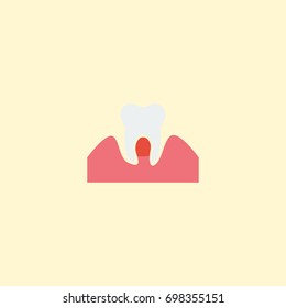 Flat Icon Parodontosis Element. Vector Illustration Of Flat Icon Gingivitis Isolated On Clean Background. Can Be Used As Gingivitis, Parodontosis And Tooth Symbols.