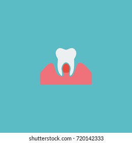 Flat Icon Parodontosis Element. Vector Illustration Of Flat Icon Gingivitis Isolated On Clean Background. Can Be Used As Gingivitis, Parodontosis And Tooth Symbols.