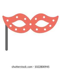 Flat icon of a party mask 