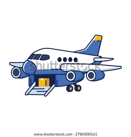 Flat icon of a passenger airplane.