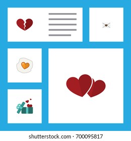 Flat Icon Passion Set Of Divorce, Letter, Soul And Other Vector Objects. Also Includes Ribbon, Divorce, Soul Elements.