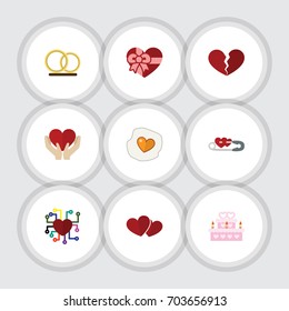 Flat Icon Passion Set Of Patisserie, Soul, Scrambled And Other Vector Objects. Also Includes Soul, Closed, Patisserie Elements.
