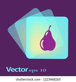 Flat icon. Pear.