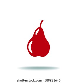 Flat icon. Pear.