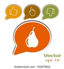 Flat icon. Pear.