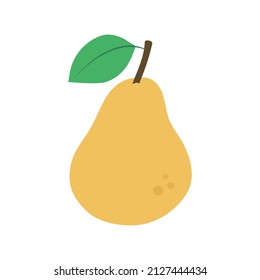 Flat icon pear isolated on white background. Fruit icon. Vector illustration.