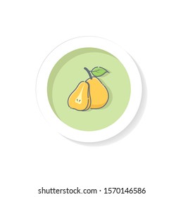 flat icon Pear, vector illustration