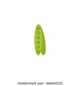 Flat Icon Peas Element. Vector Illustration Of Flat Icon Bean Isolated On Clean Background. Can Be Used As Soybean, Peas And Bean Symbols.