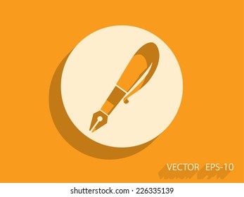 Flat  icon of pen
