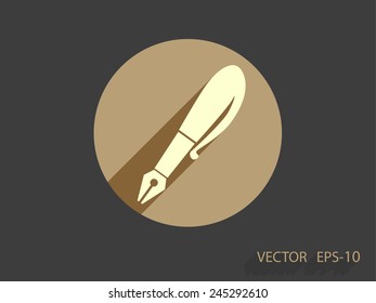 Flat  icon of pen
