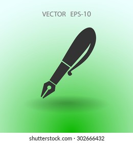Icono plano de la pluma