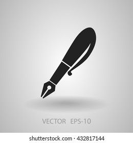 Icono plano de la pluma