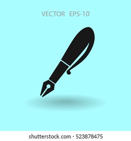 Flat  icon of pen. vector illustration