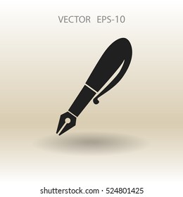 Flat  icon of pen. vector illustration
