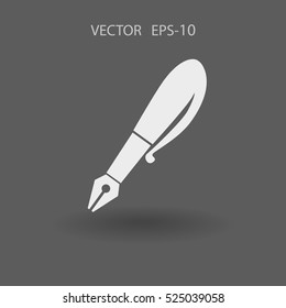Flat  icon of pen. vector illustration