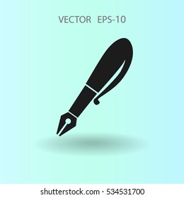 Flat  icon of pen. vector illustration