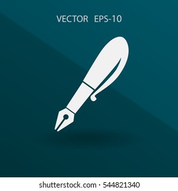 Flat  icon of pen. vector illustration