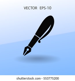 Flat  icon of pen. vector illustration