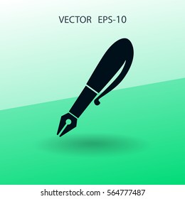 Flat  icon of pen. vector illustration