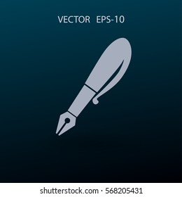 Flat  icon of pen. vector illustration