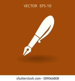 Flat  icon of pen. vector illustration