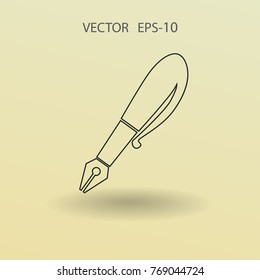 Flat  icon of pen. vector illustration