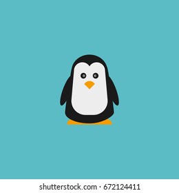Flat Icon Penguin Element. Vector Illustration Of Flat Icon Emperor Isolated On Clean Background. Can Be Used As Penguin, Polar And Emperor Symbols.