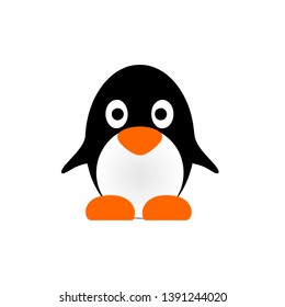 flat icon penguin isolated on white background