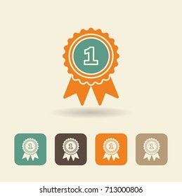 Flat icon pennant winner. Vector logo illustration