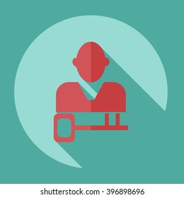 flat icon people and a business key topic