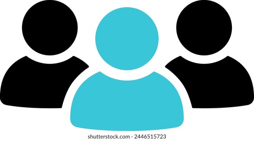 Flat icon of people as concept of leader of team or social group