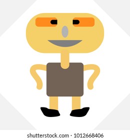 Flat icon people on the white background, vector