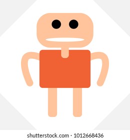 Flat icon people on the white background, vector