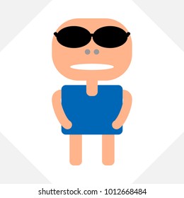 Flat icon people on the white background, vector