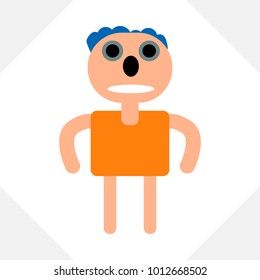 Flat icon people on the white background, vector