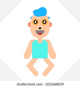 Flat icon people on the white background, vector