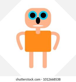 Flat icon people on the white background, vector