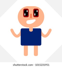 Flat icon people on the white background, vector