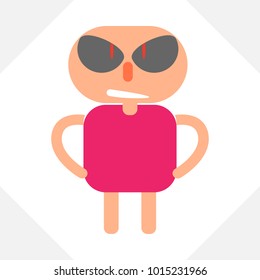 Flat icon people on the white background, vector