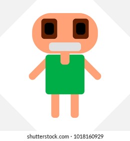 Flat icon people on the white background, vector