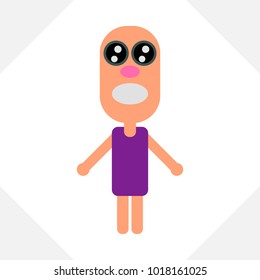 Flat icon people on the white background, vector