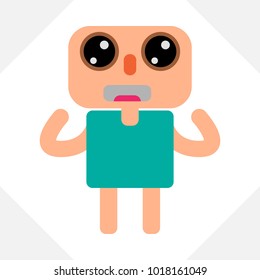 Flat icon people on the white background, vector