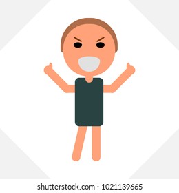 Flat icon people on the white background, vector