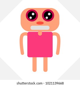 Flat icon people on the white background, vector