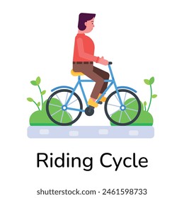 Here’s a flat icon of a person riding cycle 