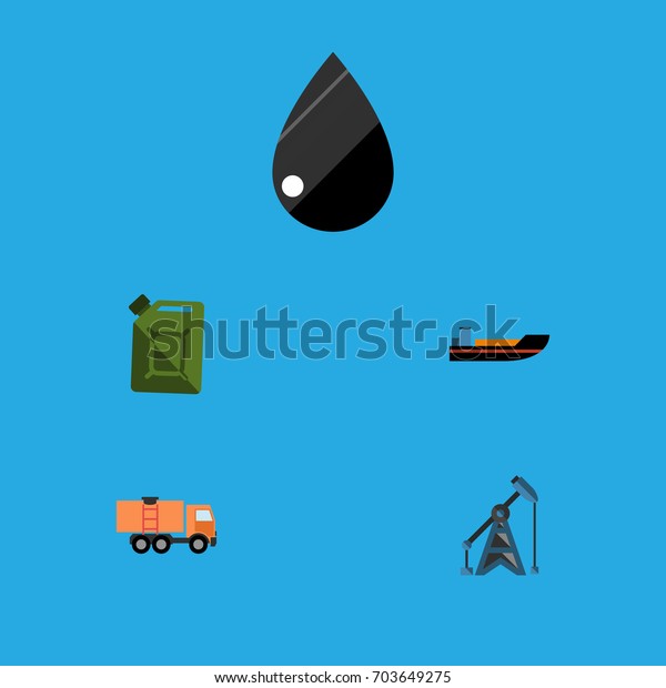Flat Icon\
Petrol Set Of Boat, Van, Droplet And Other Vector Objects. Also\
Includes Ship, Droplet, Rig\
Elements.