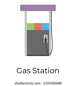 Flat icon of petrol station
