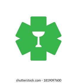 Flat icon pharmacy isolated on white background. Vector illustration.